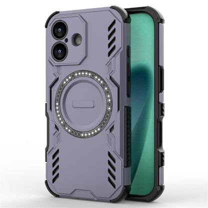 For iPhone 17 Magnetic Case Butterfly Armor Hollow Heat Dissipation PC + TPU Phone Cover