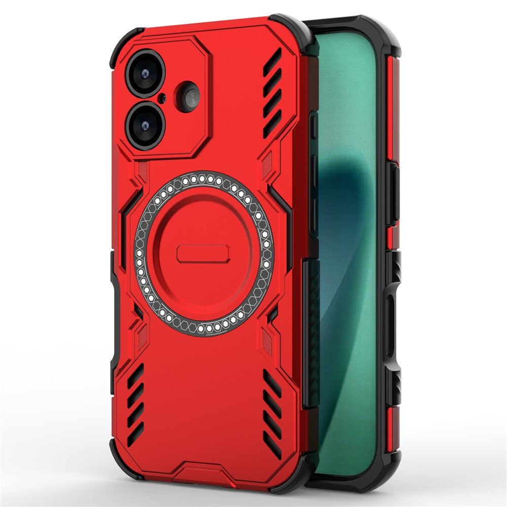 For iPhone 17 Magnetic Case Butterfly Armor Hollow Heat Dissipation PC + TPU Phone Cover
