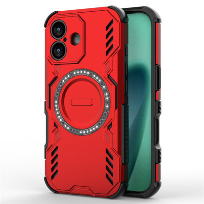 For iPhone 17 Magnetic Case Butterfly Armor Hollow Heat Dissipation PC + TPU Phone Cover