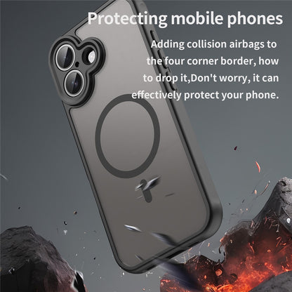 WANLONFENG FD Series For iPhone 17 Magnetic Case with Screen Film, Skin Touch TPU + PC Phone Back Cover