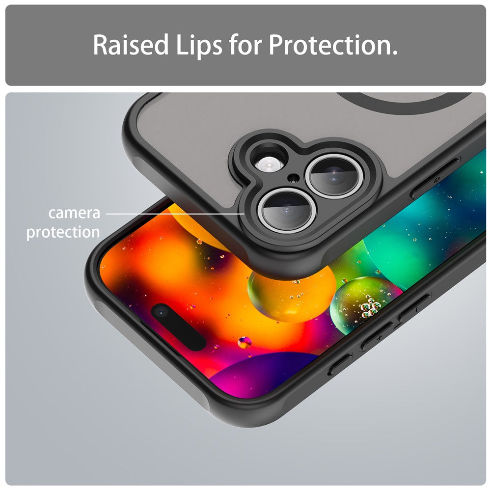 WANLONFENG FD Series For iPhone 17 Magnetic Case with Screen Film, Skin Touch TPU + PC Phone Back Cover