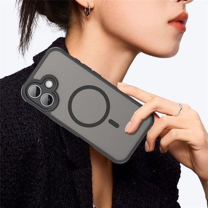 WANLONFENG FD Series For iPhone 17 Magnetic Case with Screen Film, Skin Touch TPU + PC Phone Back Cover