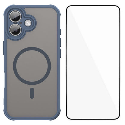 WANLONFENG FD Series For iPhone 17 Magnetic Case with Screen Film, Skin Touch TPU + PC Phone Back Cover