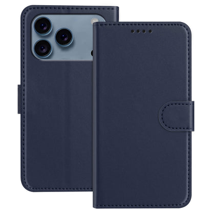 For iPhone 17 Pro Leather Case Wallet Stand Solid Color Anti Drop Phone Cover