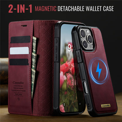 CASEME C49 For iPhone 16 Pro Max Case Compatible with MagSafe RFID Blocking Detachable Wallet Leather Phone Cover