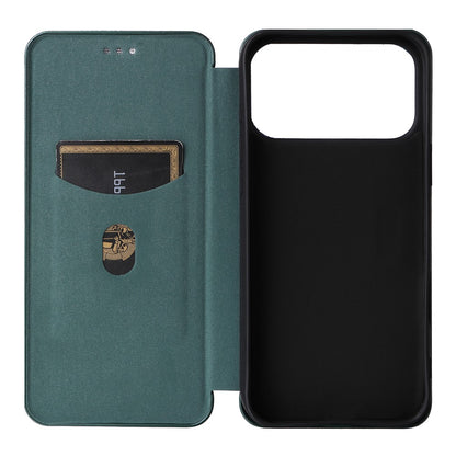 For iPhone 17 Pro Case Carbon Fiber Texture Drop-Proof PU Leather Phone Cover