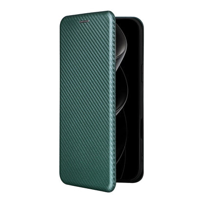 For iPhone 17 Pro Case Carbon Fiber Texture Drop-Proof PU Leather Phone Cover
