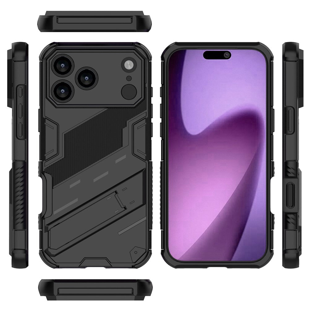 For iPhone 18 Pro / 17 Pro Case PC + TPU Shockproof Phone Cover with Kickstand