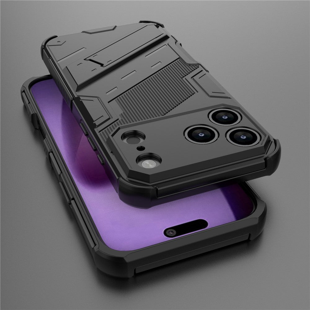 For iPhone 18 Pro / 17 Pro Case PC + TPU Shockproof Phone Cover with Kickstand