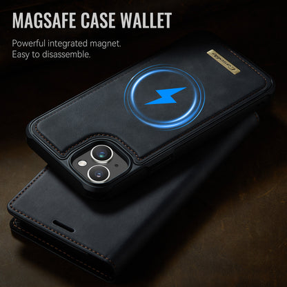 CASEME For iPhone 15 Case  C49  Compatible with MagSafe RFID Blocking Detachable Wallet Leather Phone Cover