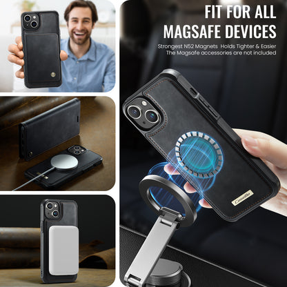 CASEME For iPhone 15 Case  C49  Compatible with MagSafe RFID Blocking Detachable Wallet Leather Phone Cover