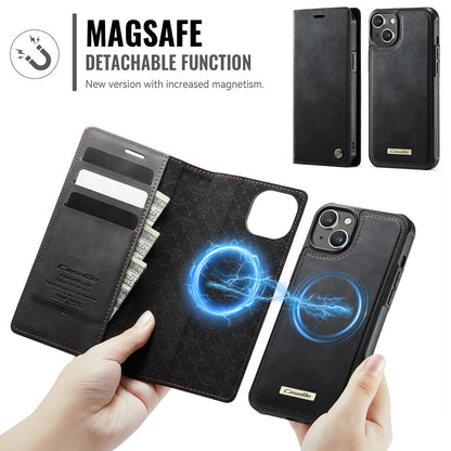 CASEME For iPhone 15 Case  C49  Compatible with MagSafe RFID Blocking Detachable Wallet Leather Phone Cover