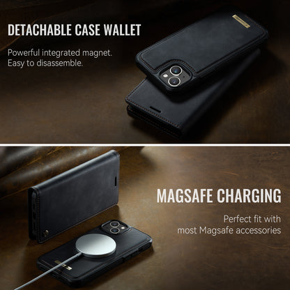 CASEME For iPhone 15 Case  C49  Compatible with MagSafe RFID Blocking Detachable Wallet Leather Phone Cover