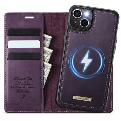 CASEME For iPhone 15 Case  C49  Compatible with MagSafe RFID Blocking Detachable Wallet Leather Phone Cover