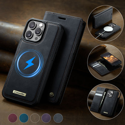 CASEME For iPhone 15 Pro Case  C49  Compatible with MagSafe RFID Blocking Detachable Wallet Leather Phone Cover