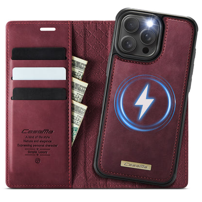 CASEME For iPhone 15 Pro Case  C49  Compatible with MagSafe RFID Blocking Detachable Wallet Leather Phone Cover