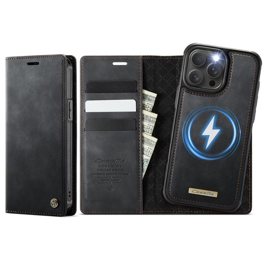 CASEME For iPhone 15 Pro Max Case  C49  Compatible with MagSafe RFID Blocking Detachable Wallet Leather Phone Cover