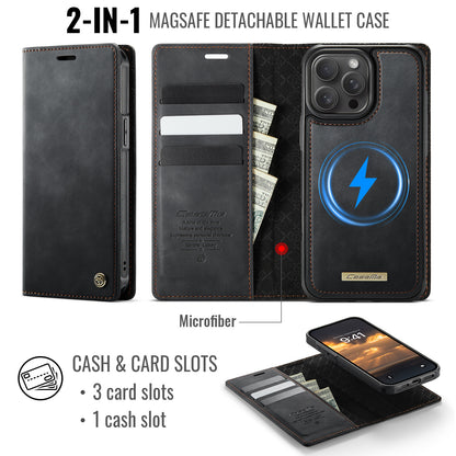 CASEME For iPhone 15 Pro Max Case  C49  Compatible with MagSafe RFID Blocking Detachable Wallet Leather Phone Cover