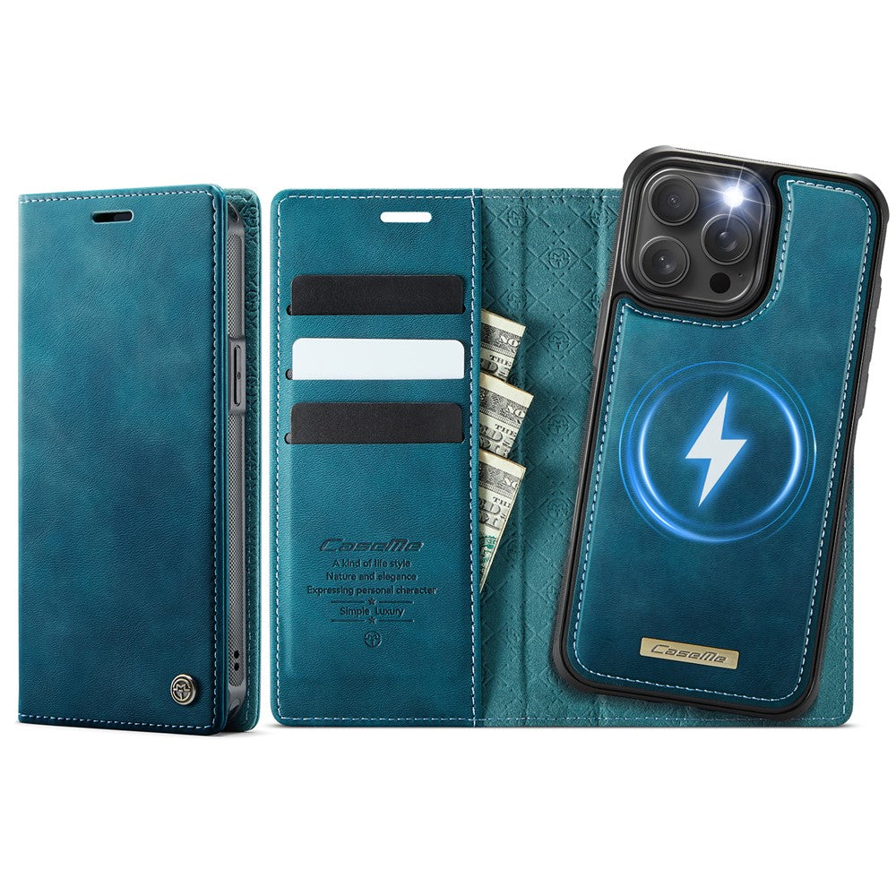 CASEME For iPhone 15 Pro Max Case  C49  Compatible with MagSafe RFID Blocking Detachable Wallet Leather Phone Cover