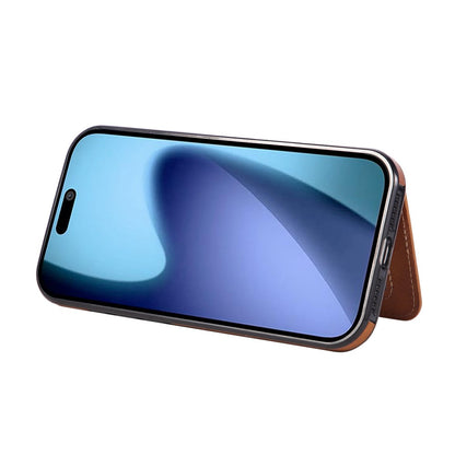 For iPhone 17 Pro Max Case Card Holder Kickstand PU Leather + TPU Phone Cover