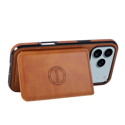 For iPhone 17 Pro Max Case Card Holder Kickstand PU Leather + TPU Phone Cover