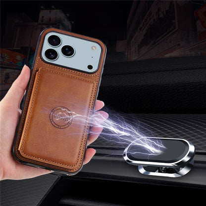 For iPhone 17 Pro Max Case Card Holder Kickstand PU Leather + TPU Phone Cover