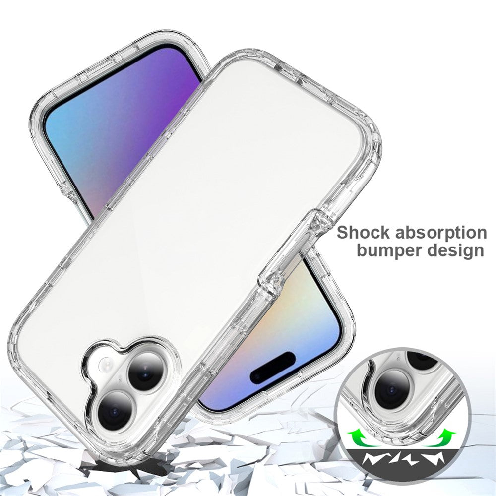 For iPhone 17 Case TPU PC 2 in 1 Dropproof Clear Phone Cover