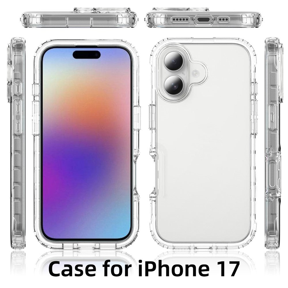 For iPhone 17 Case TPU PC 2 in 1 Dropproof Clear Phone Cover