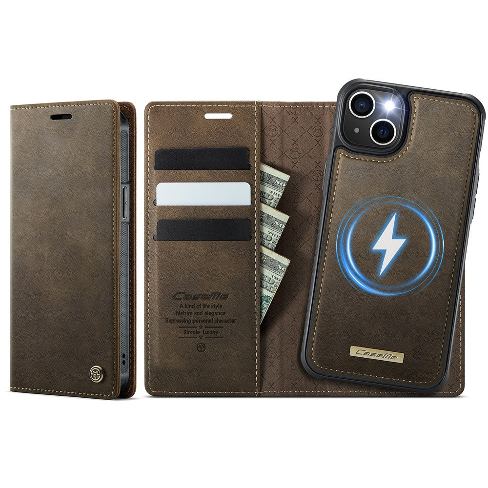 CASEME For iPhone 14 Case  C49  Compatible with MagSafe RFID Blocking Detachable Wallet Leather Phone Cover