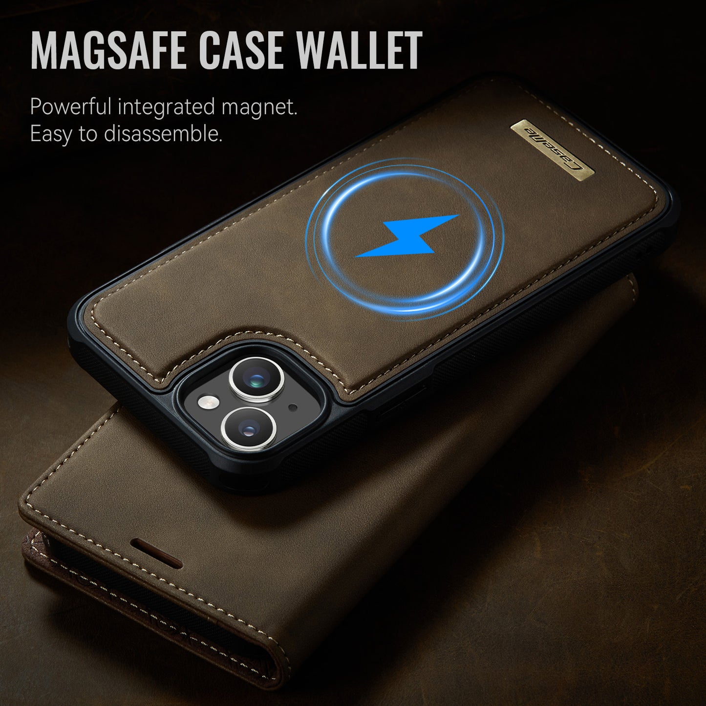 CASEME For iPhone 14 Case  C49  Compatible with MagSafe RFID Blocking Detachable Wallet Leather Phone Cover
