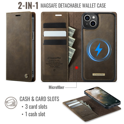 CASEME For iPhone 14 Case  C49  Compatible with MagSafe RFID Blocking Detachable Wallet Leather Phone Cover