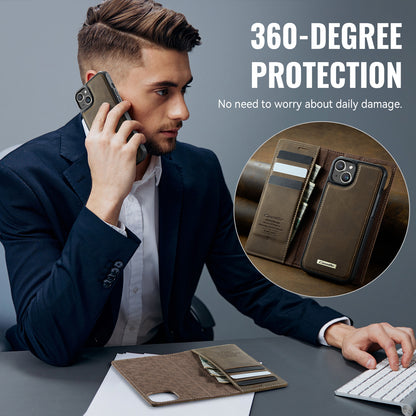 CASEME For iPhone 14 Case  C49  Compatible with MagSafe RFID Blocking Detachable Wallet Leather Phone Cover