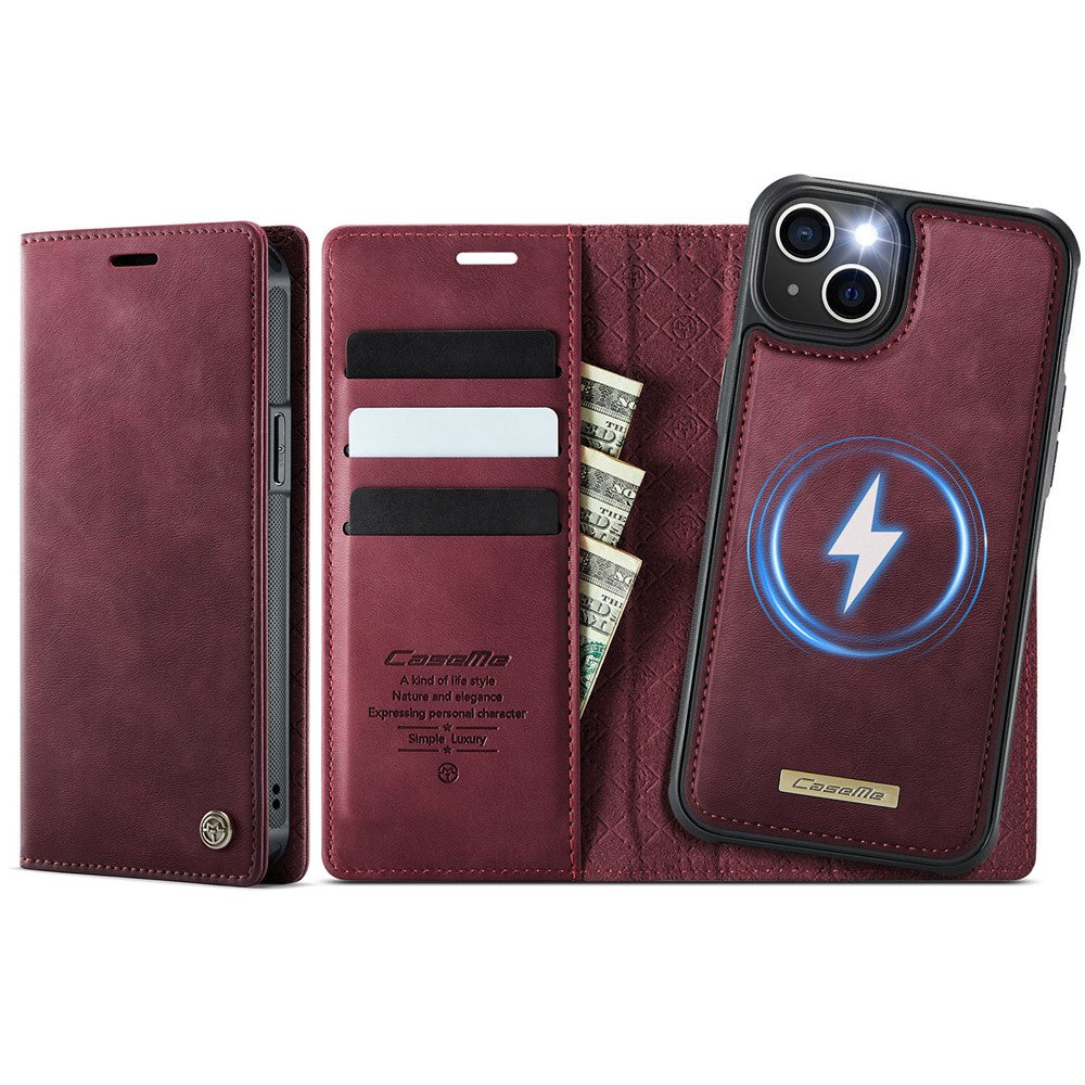 CASEME For iPhone 14 Case  C49  Compatible with MagSafe RFID Blocking Detachable Wallet Leather Phone Cover