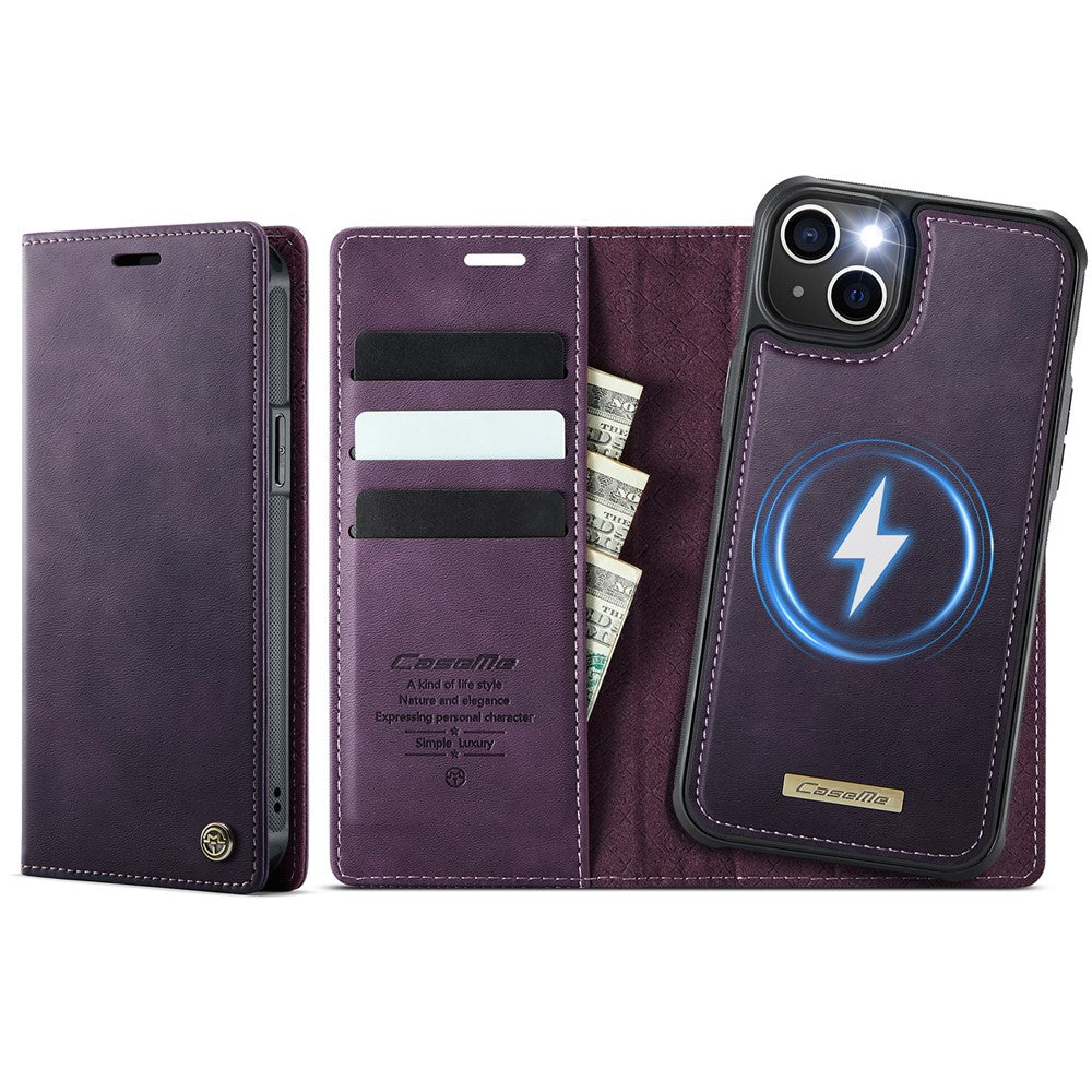 CASEME For iPhone 14 Case  C49  Compatible with MagSafe RFID Blocking Detachable Wallet Leather Phone Cover