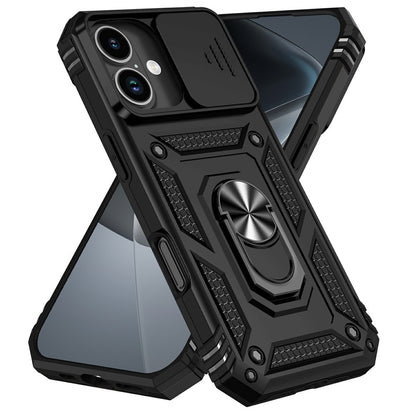 For iPhone 17 Case PC + TPU Phone Cover with Lens Protection Kickstand