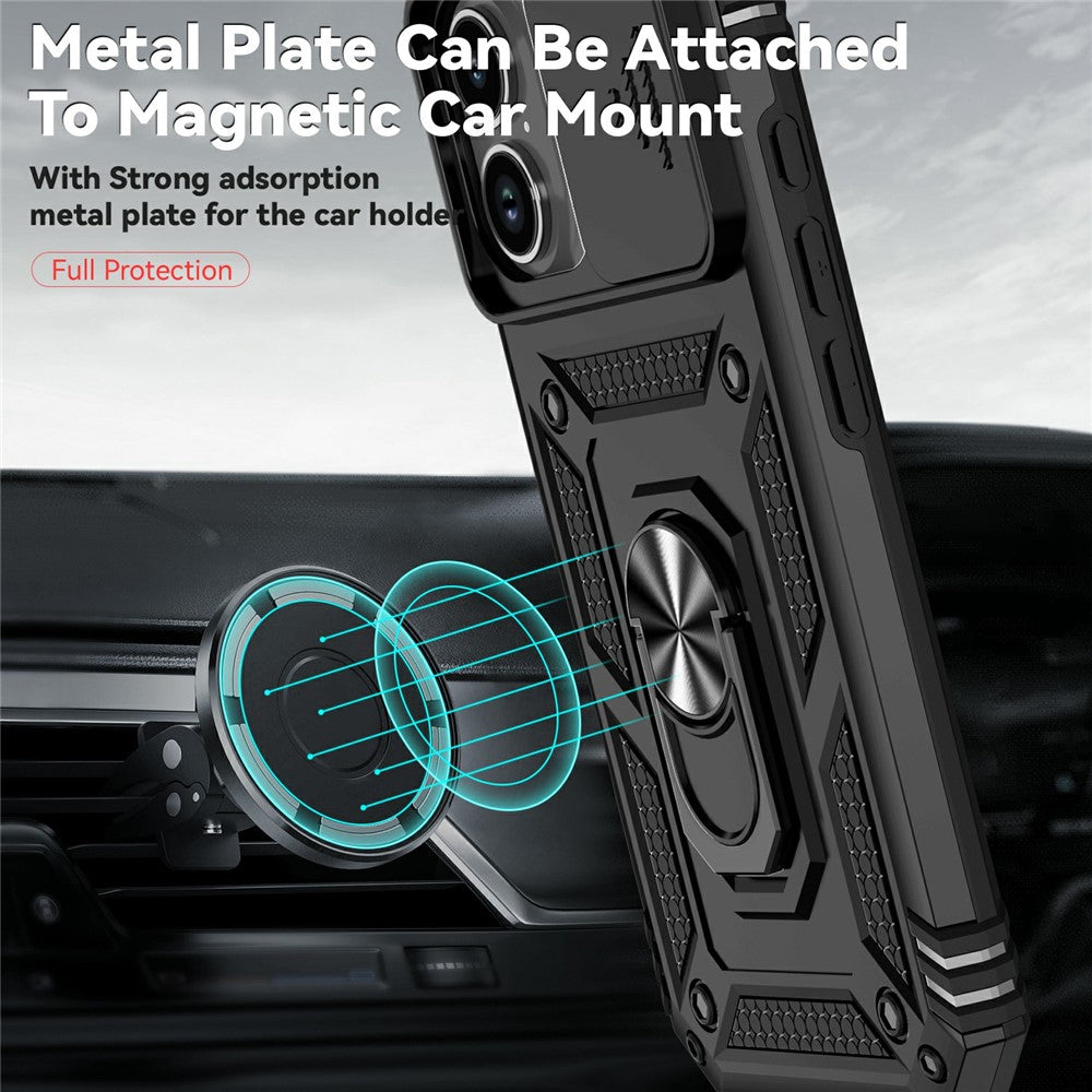For iPhone 17 Case PC + TPU Phone Cover with Lens Protection Kickstand
