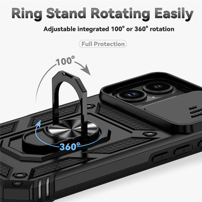 For iPhone 17 Case PC + TPU Phone Cover with Lens Protection Kickstand