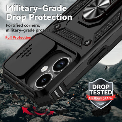 For iPhone 17 Case PC + TPU Phone Cover with Lens Protection Kickstand