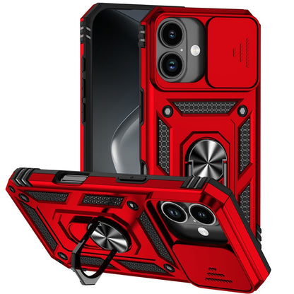 For iPhone 17 Case PC + TPU Phone Cover with Lens Protection Kickstand