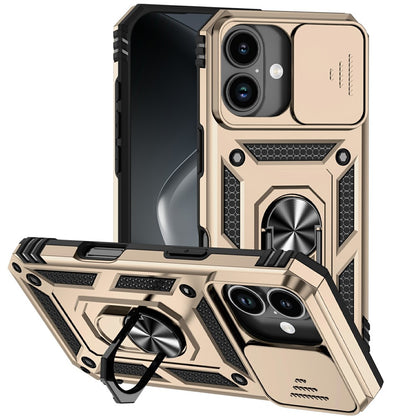 For iPhone 17 Case PC + TPU Phone Cover with Lens Protection Kickstand