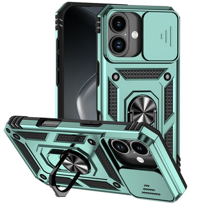 For iPhone 17 Case PC + TPU Phone Cover with Lens Protection Kickstand