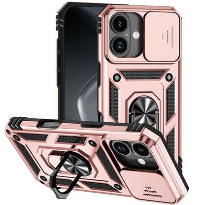 For iPhone 17 Case PC + TPU Phone Cover with Lens Protection Kickstand