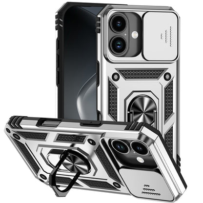 For iPhone 17 Case PC + TPU Phone Cover with Lens Protection Kickstand