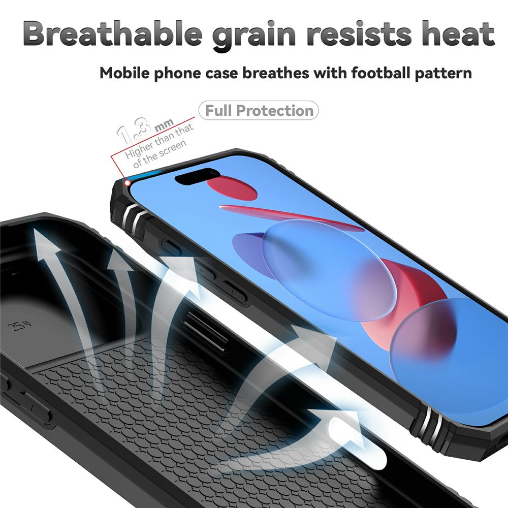 For iPhone 17 Pro Case PC + TPU Phone Cover with Lens Protection Kickstand