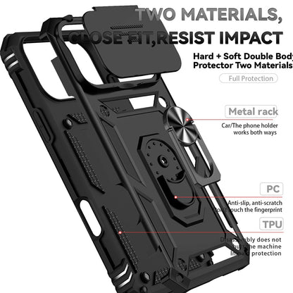 For iPhone 17 Pro Case PC + TPU Phone Cover with Lens Protection Kickstand