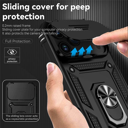 For iPhone 17 Pro Case PC + TPU Phone Cover with Lens Protection Kickstand