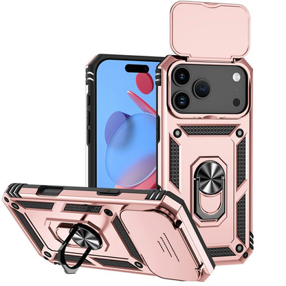 For iPhone 17 Pro Case PC + TPU Phone Cover with Lens Protection Kickstand