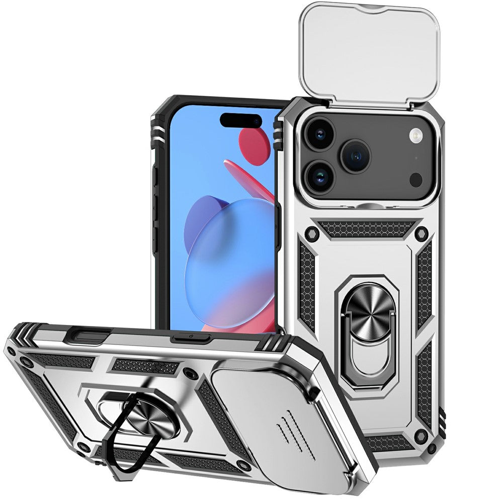 For iPhone 17 Pro Case PC + TPU Phone Cover with Lens Protection Kickstand