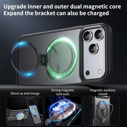 For iPhone 17 Pro Phone Case Compatible with MagSafe Kickstand Matte Back Cover
