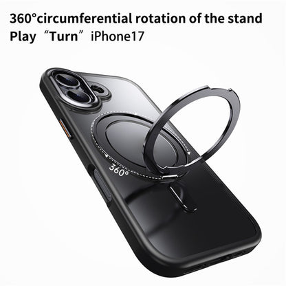 For iPhone 17 Case Compatible with MagSafe TPU + Acrylic + Metal Kickstand Matte Phone Cover